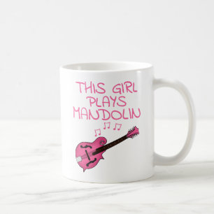 Denna flicka spelar mandolin, kvinnlig mandolinist kaffemugg