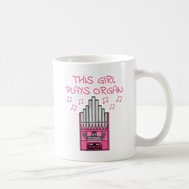 Denna flicka spelar organ, kvinnlig organisk musik kaffemugg (Höger)