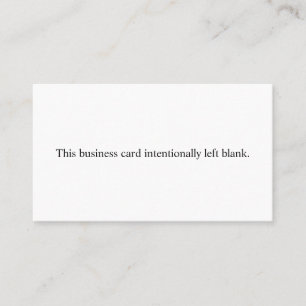 Denna för visitkort tomma vänstersida avsiktligt