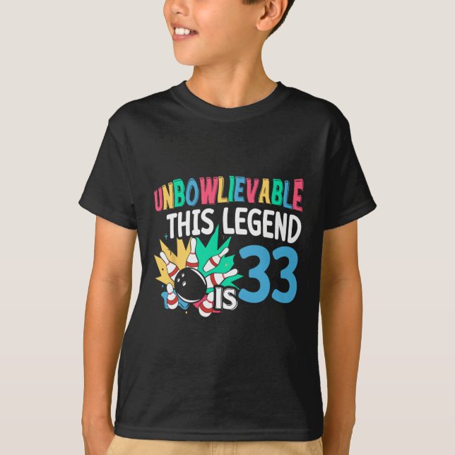 Denna förklaring är 33 Bowling 33th Birth T Shirt (Framsida)