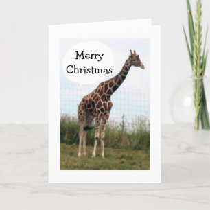 DENNA GIRAFFE ÄR REDO-HAN SÄGER GOD JUL HELGKORT