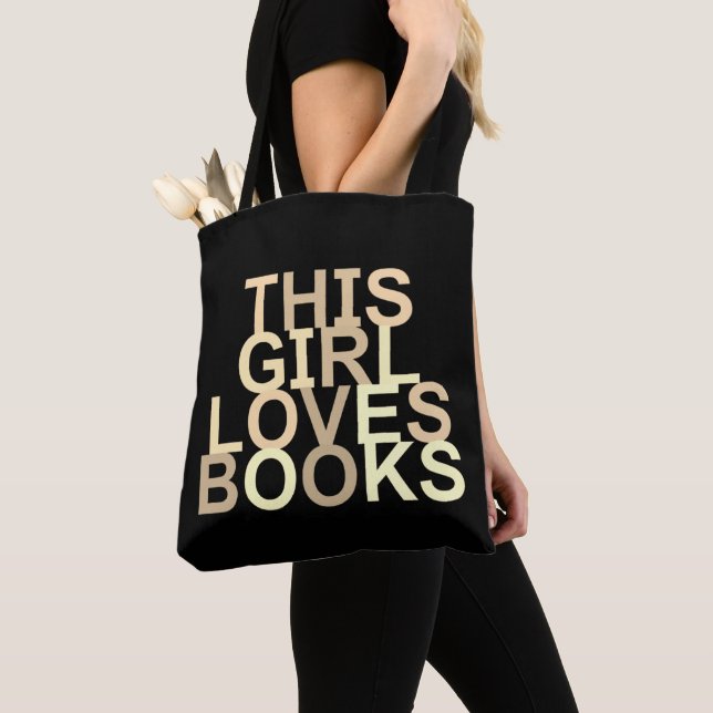 DENNA GIRL KÄRLEK BOKAR TOTE BAG TYGKASSE (Närbild)