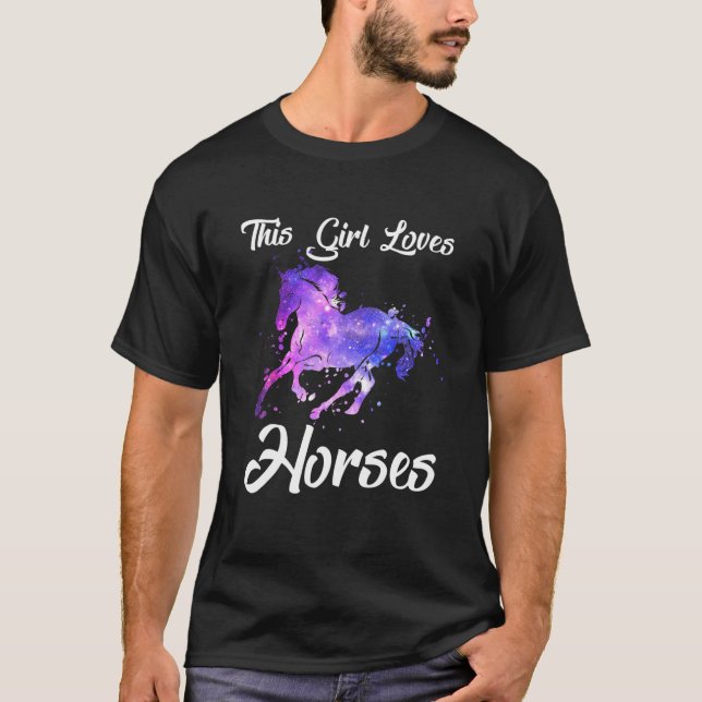 DENNA GIRL KÄRLEK HORSER Equestrian Rider Women Ma T Shirt (Framsida)