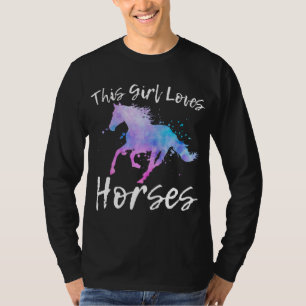 DENNA GIRL KÄRLEK HORSES Equestrian Riding Tonårin T Shirt