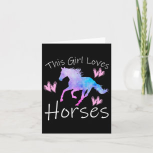 Denna Girl Kärlek Horses Horseback Equestrian Ridi Kort