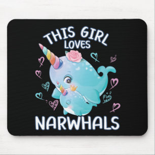 Denna Girls Kärlek Narwhals Musmatta