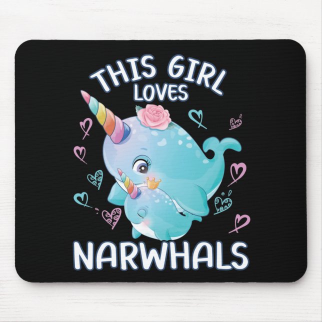 Denna Girls Kärlek Narwhals Musmatta (Framsidan)