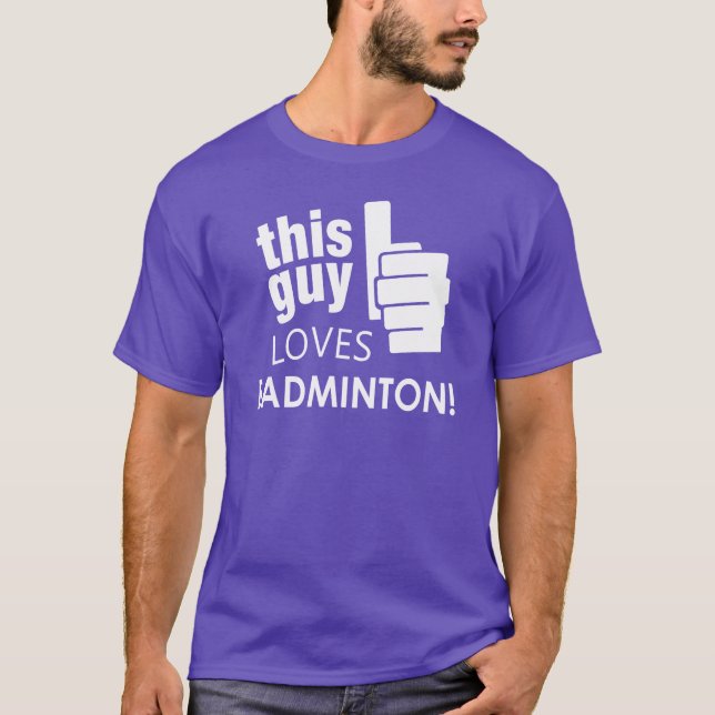 Denna grabb älskar Badminton! T-shirt (Framsida)