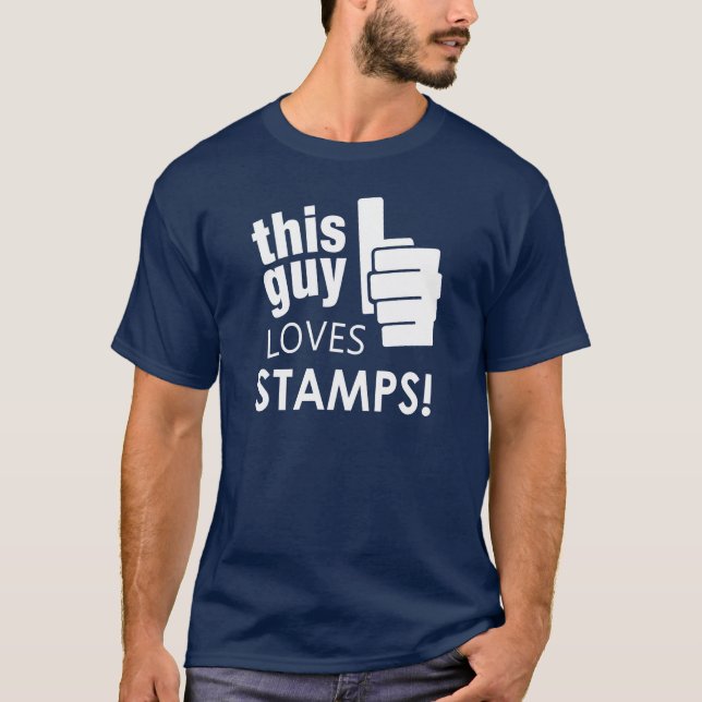 Denna grabb älskar frimärken! tee shirt (Framsida)