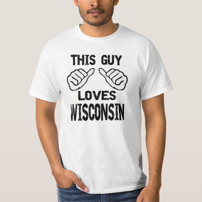 denna grabb älskar wisconsin tee shirt (Framsida)