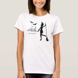 Denna häxa älskar att festa Silhuett Halloween T Shirt