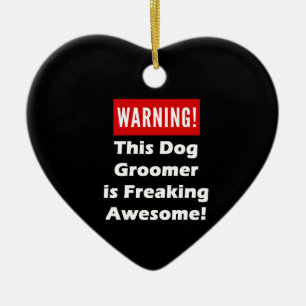 Denna hundGroomer flipper ur fantastisk! Julgransprydnad Keramik