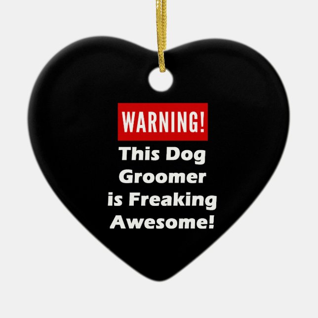 Denna hundGroomer flipper ur fantastisk! Julgransprydnad Keramik (Framsidan)