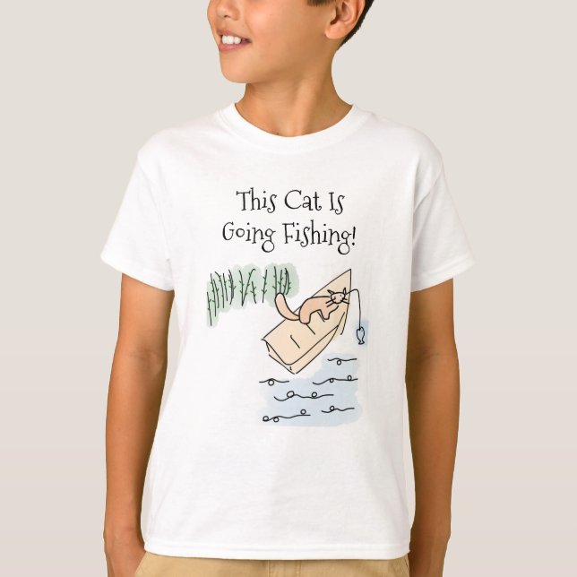 "Denna katt är" tecknad serie fiske T Shirt (Framsida)
