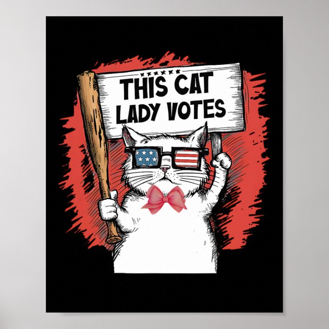 Denna katt Dam röstar om president Valet Cute C Poster (Framsidan)