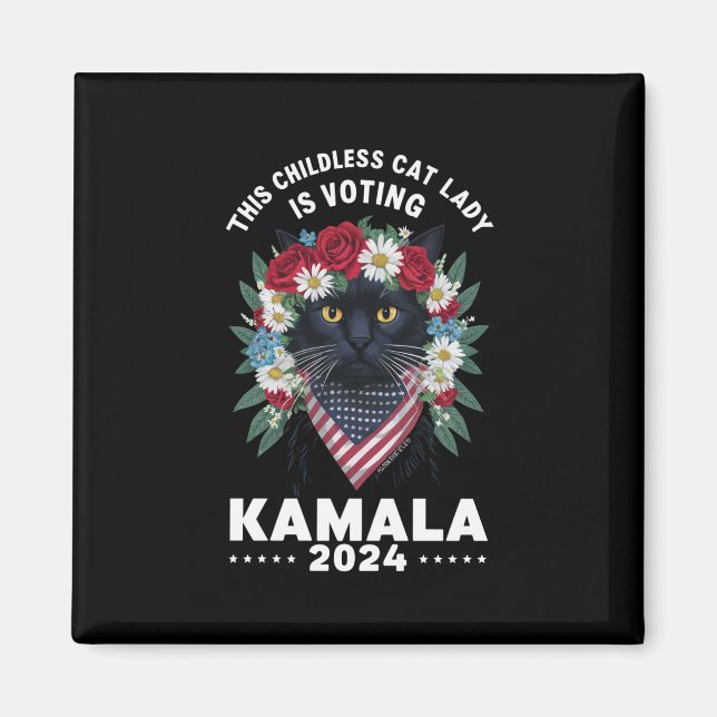 Denna kattdama utan barn röstar på Kamala  Magnet (Framsidan)