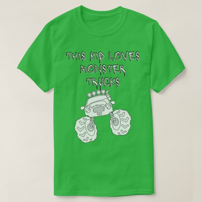 Denna Kid Kärlek Monster Lastbilar 14 T Shirt (Design framsida)