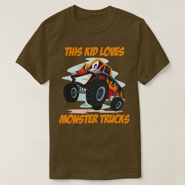 Denna Kid Kärlek Monster Lastbilar 56 T Shirt (Design framsida)