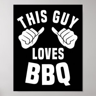 Denna Kille Älskar Bbq Kostym Rolig Rbecue Rökande Poster