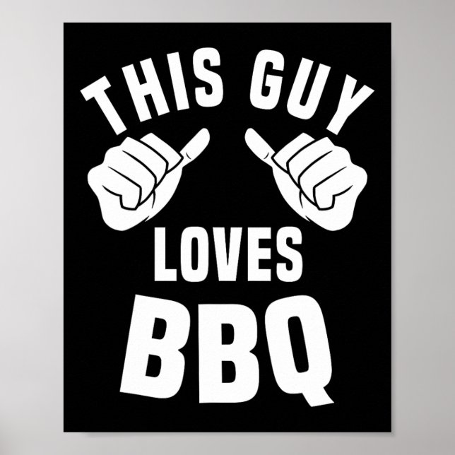 Denna Kille Älskar Bbq Kostym Rolig Rbecue Rökande Poster (Framsidan)