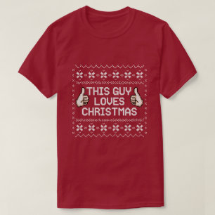 Denna Kille älskar jul Rolig Pixel ful jultröja T Shirt