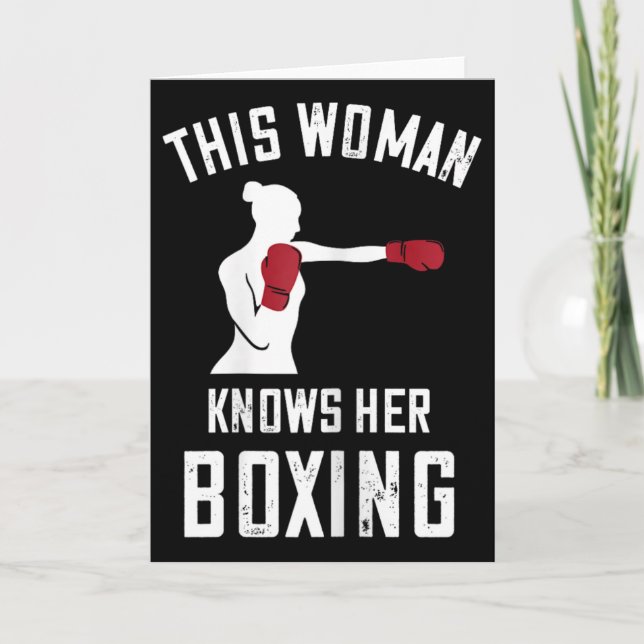 Denna kvinna vet boxning boxare kickboxning boxnin kort (Framsida)