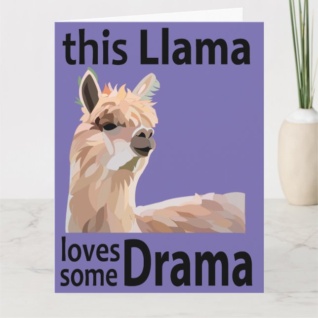 Denna lama älskar en massa drama Rolig lama Kort (Framsida)
