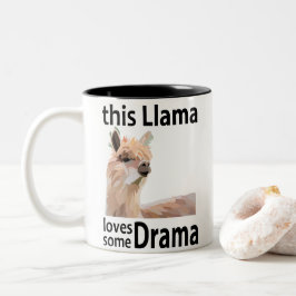 Denna lama älskar lite drama Rolig lama Två-Tonad Mugg