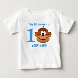 Denna Lil apa är en första födelsedag två tre T Shirt