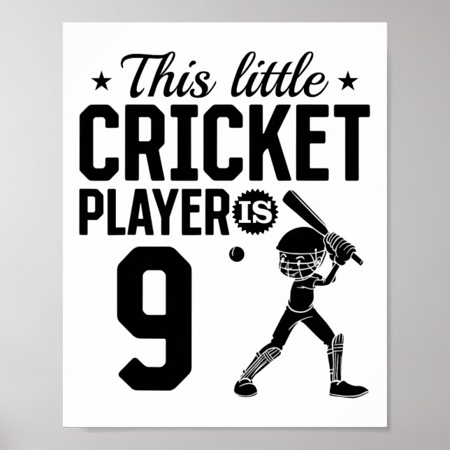 Denna lilla cricketspelare är 9 år gammal - 9-års  poster (Framsidan)