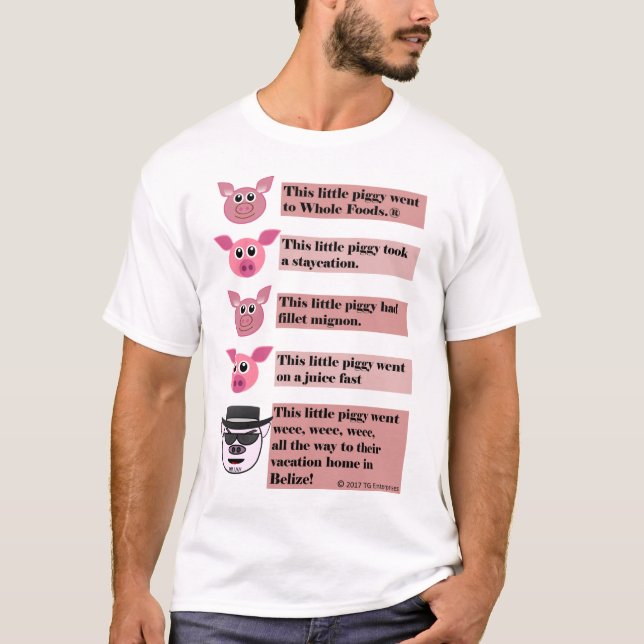 "Denna lite Piggy" parodimanar Teeshirt T-shirt (Framsida)