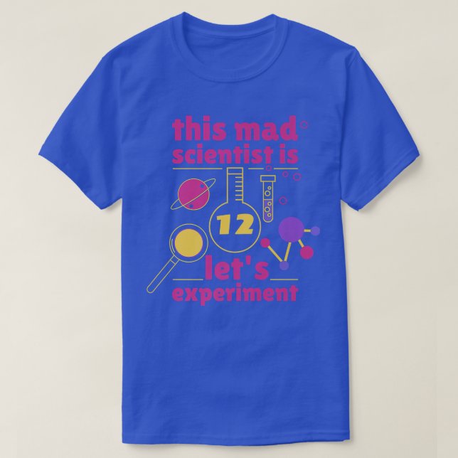 Denna mad Scientist är 12 på födelsedagen tolv 12: T Shirt (Design framsida)
