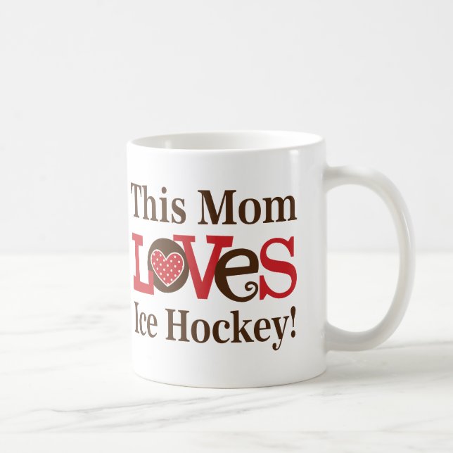 Denna mamma älskar ishockey kaffemugg (Höger)