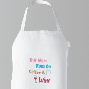 Denna Mamma Kör På Kaffe Och Vin Förkläde
