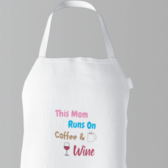 Denna Mamma Kör På Kaffe Och Vin Förkläde (Skapare uppladdad)