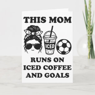 Denna mamma springer på iskaffe och mål Fotbollsma Kort