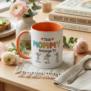 Denna Mamma Tillhör Bright Familj Konstverk Mugg