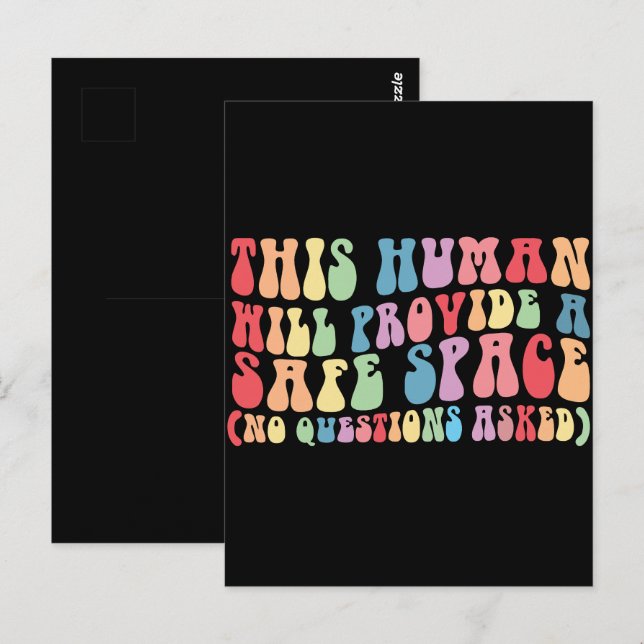 Denna människa kommer att tillhandahålla en trygg  vykort (Fram/baksida)