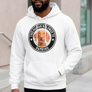 Denna människa tillhör hund Anpassad bild Roligt Hoodie
