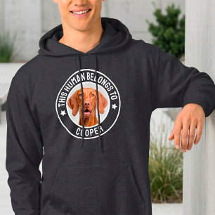 Denna människa tillhör hund / katt - Anpassad husd Hoodie