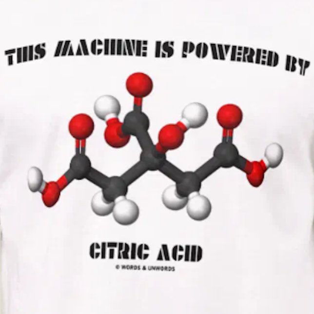 Denna maskin drivas av citronsyrakemi tee (If you are powered by citric acid, you'll enjoy this chemical molecule tee)