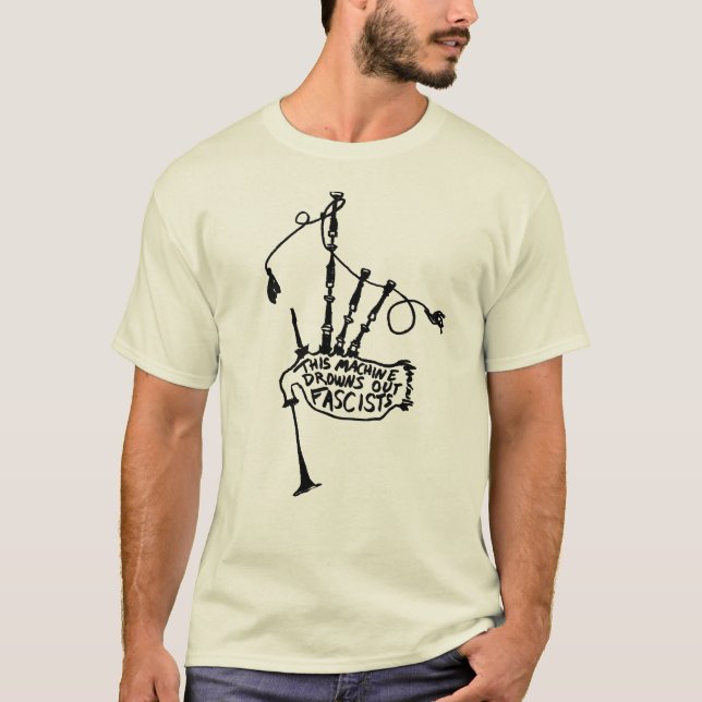 Denna maskin drunknar ut Fascistssäckpipaskjortan T-shirt (Framsida)
