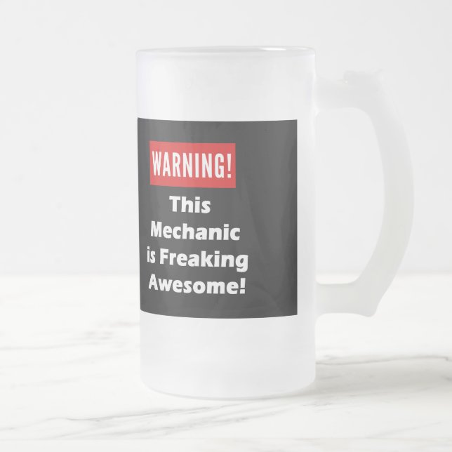 Denna mekaniker flipper ur fantastisk! frostat ölglas (Höger)