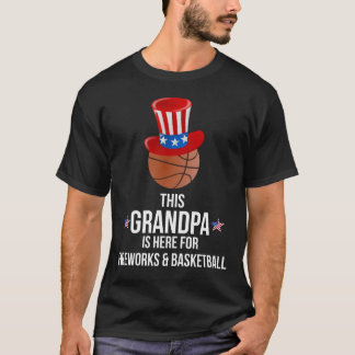 Denna morfar är här för fyrverkerier & basket t shirt