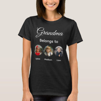 Denna Mormor Tillhör Anpassad Bild på Barnbarn Kon T Shirt