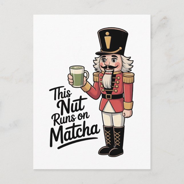 Denna nöt kör på Matcha julnötknäckare Inbjudan Vykort (Framsida)