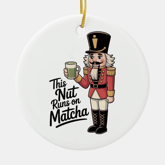 Denna nöt kör på Matcha julnötknäppare Julgransprydnad Keramik (Framsidan)