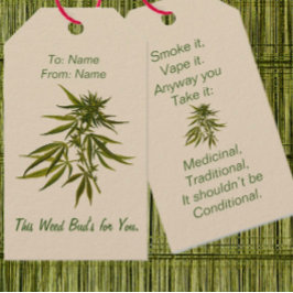 Denna ogräsknopp för dig presentetikett