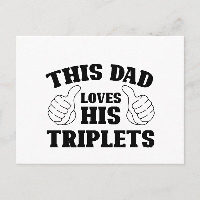 Denna pappa älskar sina trillingar - Present till  Helg Vykort (Framsida)