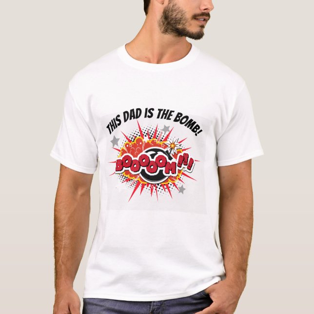 Denna pappa är bombardera! Geekpappagåva Tee Shirt (Framsida)